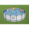 Каркасный бассейн BESTWAY STEEL PRO MAX 488х122см, 19480л + фильтр-насос 5678 л/ч, тент, лестница 5612Z BW